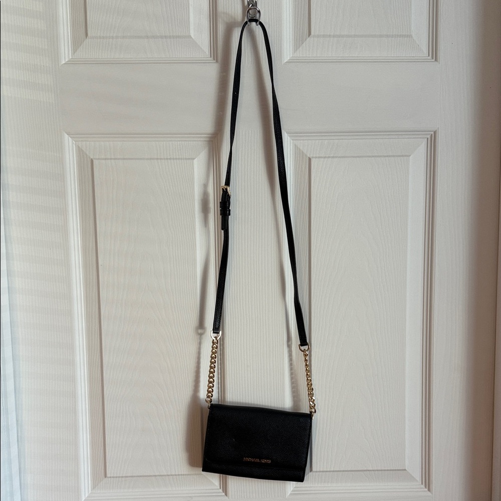 Michael Kors Black Crossbody Bag with Gold Chain